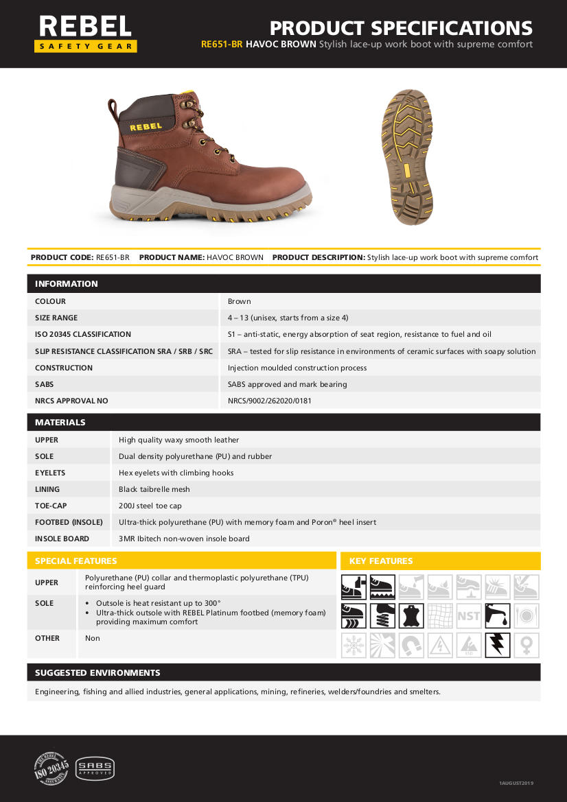 rebel havoc safety boot